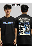 Blue Lock Isagi Yoichi Ön Arka Baskılı Unisex Siyah Tshirt