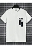 Siyah Oversize Nasa Baskılı T-shirt - Oversize Baskılı garalio