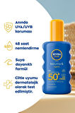 SUN Güneş Koruyucu Nemlendirici Vücut Spreyi SPF50 200ml, Karoten Bronzlaştırıcı Güneş Yağı 200ml
