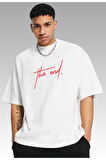 The end Baskılı Oversize Pamuk Tshirt, trend moda tişört