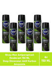 Men Deodorant Deep Dimension Amazonia 150 ML - 6'lı Avantaj Paketi