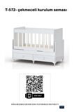 Anne Yanı Sallanır Bebek Beşiği, Gri Uyku Setli, Yataklı, Çekmeceli 60 X 120