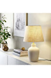 Blidvader Abajur Modern Bohem Abajur Kırık Beyaz 50 cm Seramik Abajur