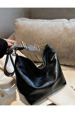 Kadınlar için Vintage Crossbody Büyük Kapasiteli Hobo Çanta Moda PU Omuz Çantası