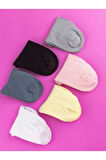 6'lı Set Kadın Kısa Modal Patik Çorap Kaliteli Düz Renk Yazlık Rahat Bilek Ince Dikişşiz Çeşit Spor