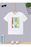 Çocuk Tasarım Gamer Yazı Baskılı T-Shirt Şort Alt Üst Takım %100 Pamuk