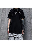 Harajuku Stitched Smile Oversize Unisex T-shirt