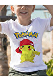 Unisex Pokemon Pikachu Çocuk Tişört