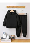 Baskısız Çocuk Düz Premium Compact Sweatshirt Eşofman Takımı