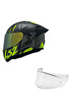 RAPID 2 RAVEN MAT SİYAH-GRİ-NEON SARI KASK SARI CAM+SPOİLER