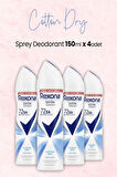 Kadın Sprey Deodorant Cotton Dry 150 ml x 4 Adet