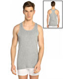 Tutku 0118 (L-3 BEDEN) (6 AD) Ribana Sporcu Rambo Spor Erkek Pamuklu Atlet GRİ