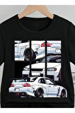 Çocuk Tasarım NY Araba Baskılı T-Shirt Şort Alt Üst Takım %100 Pamuk
