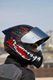 RAPID 2 RACE KAIJU MAT SİYAH-KIRMIZI-BEYAZ KASK