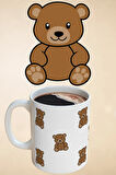Ayıcık Teddy Bear Desenli Seramik Kupa Bardak
