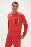 Bad Bear  Reflect Crewneck Erkek Sweatshirt 23.02.12.022-Turuncu