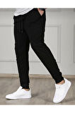 Erkek Siyah Slim Fit Jogger Eşofman Altı