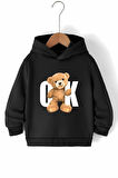 Mevsimlik Baskılı Unisex Cool Çocuk Kapşonlu Ve Kanguru Cepli Takım