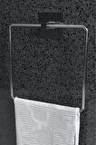 Kare Yapışkanlı Gümüş Kare Havluluk Banyo Havlu Kare Pratik Askılık