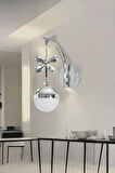 Nova Lighting Clasy Model Krom Kaplama Salon Mutfak Oturma Yatak Odası Duvar Şık Modern Led Aplik