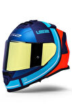 Storm 2 Slant Mat Mavi Turuncu Kask