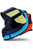 Storm 2 Slant Mat Mavi Turuncu Kask