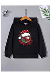 Çocuk Tasarım Vıbes Dısko Topu Baskılı Kapüşonlu Sweatshirt Pamuklu