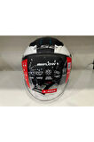KASK LS2 AIRFLOW 2 COVER SİYAH-BEYAZ-GOLD PARLAK