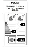 235/65R16 C Tl 121/119R 12PR Full Grıp PT935 Ticari Kış Lastiği(Üretim Tarihi: 2025)