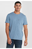 Erkek  Cepli Kısa Kol Indıgo Wash T-shirt /19342-0161