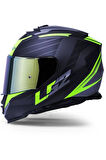 Storm 2 Nerve Neon Sarı  Kapalı Motosiklet Kaskı Gold Camlı