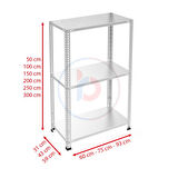 Galvanizraf 3 Katlı Galvaniz Çelik Raf Arşiv Rafı Depo Rafı Kiler Rafı 31x93x100