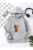 Çocuk Kapüşonlu Baskılı Sweatshirt