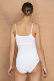 Kadın Ip Askı Kancalı Zıbın Body 6lı Beyaz Renk 4584125684shr