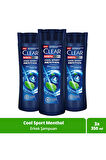 Clear Men Kepeğe Karşı Etkili Şampuan Cool Sport Menthol Ferahlatıcı Mentol Etkisi 350 ml x 3 Adet