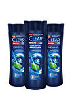 Clear Men Kepeğe Karşı Etkili Şampuan Cool Sport Menthol Ferahlatıcı Mentol Etkisi 350 ml x 3 Adet