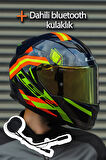 Stream Evo Reflex Mavi Turuncu Kask + Dahili Bluetooth Kulaklık