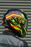 Stream Evo Reflex Mavi Turuncu Kask + Dahili Bluetooth Kulaklık