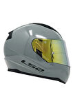 Rapıd 2 Nardo Gri Fullface Motosiklet Kaskı Gold Camlı