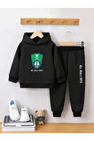 Baskılı Premium 3. İplik Compact Sweatshirt & Eşofman Takımı - 2 Parça Spor Takım