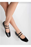 AYAKKABI ÇİFT BARETLİ TOKALI RUGAN KADIN BABET