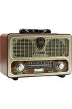 Meier M-111bt Nostaljik Ahşap Retro Fm Radyo Usb Sd Bluetooth