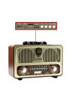 Meier M-111bt Nostaljik Ahşap Retro Fm Radyo Usb Sd Bluetooth