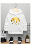 Çocuk Tasarım Harry Potter GoldBaskılı Kapüşonlu Sweatshirt Pamuklu