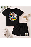 Çocuk Tasarım Mickey Duck Goofy Baskılı T-Shirt Şort Alt Üst Takım %100 Pamuk