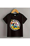 Çocuk Tasarım Mickey Duck Goofy Baskılı T-Shirt Şort Alt Üst Takım %100 Pamuk