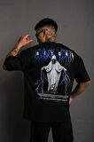 Unisex Cool Dude Baskılı Oversize Penye T-shirt Tişört