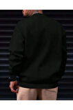 Siyah Oversize Kışlık Sweatshirt