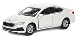 Oyuncak Metal Model Araba 1/36 Çek Bırak Beyaz Octavia