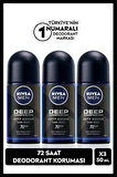 Nivea Men Erkek Roll-On Deodorant Deep Dimension 50ML X3 Adet